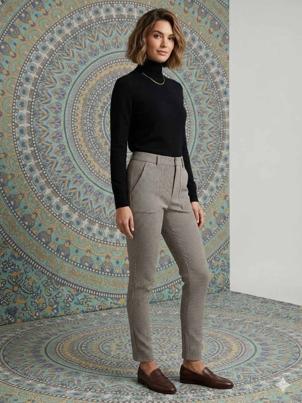 Oat New York Black & White Skinny Pants